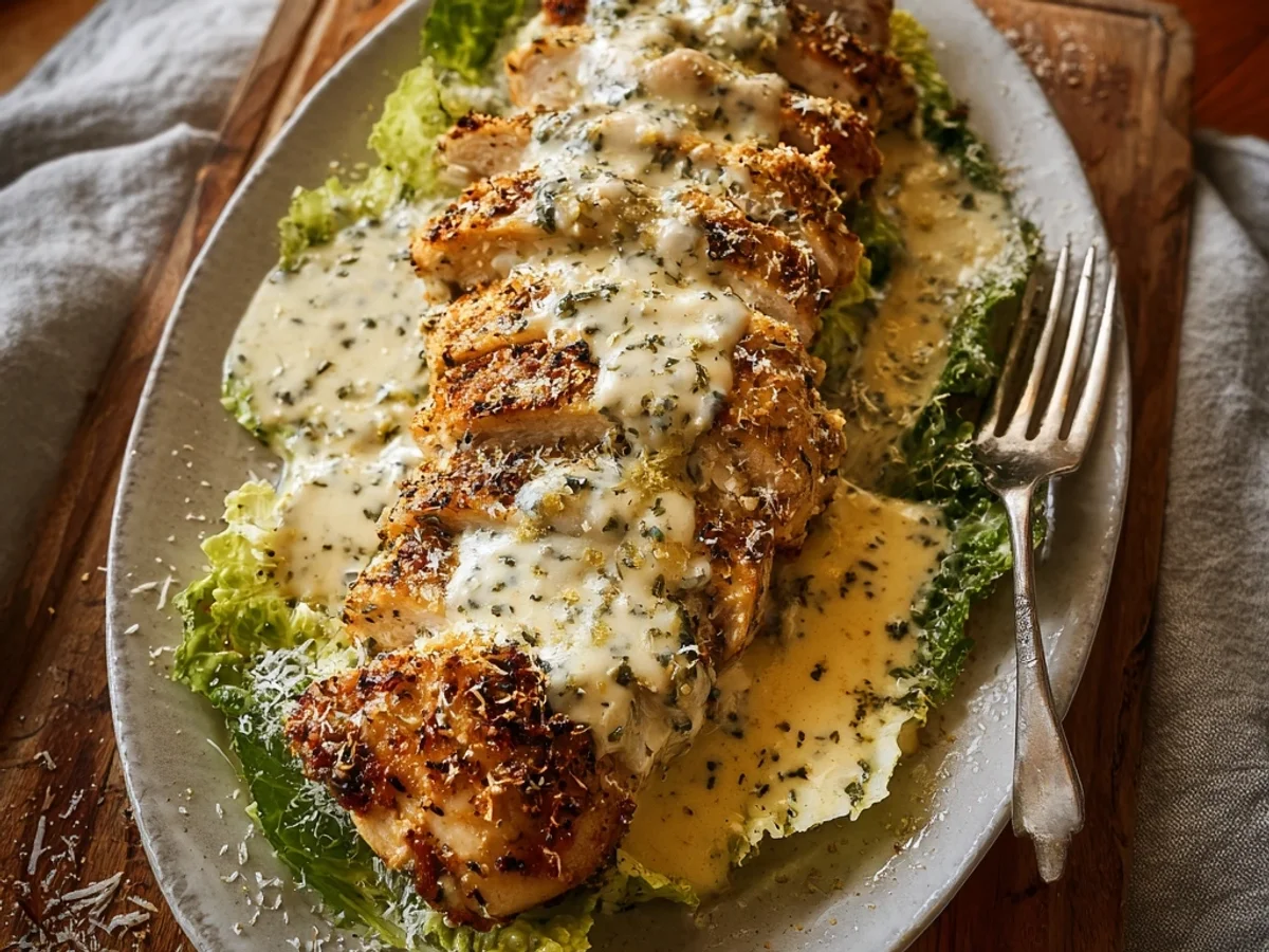 Creamy Baked Caesar Chicken with Parmesan Sauce - Featured Image