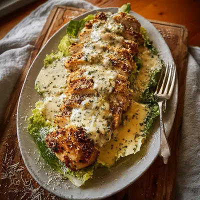Creamy Baked Caesar Chicken with Parmesan Sauce