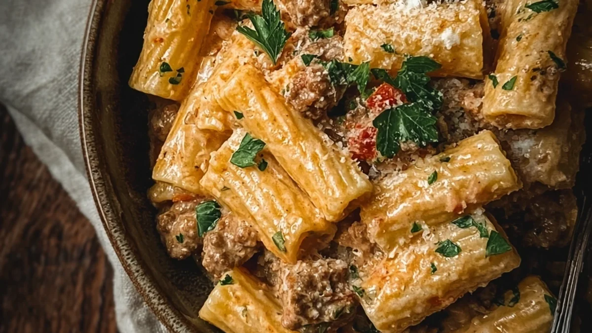 Creamy Beef Sausage Rigatoni: Hearty Weeknight Meal