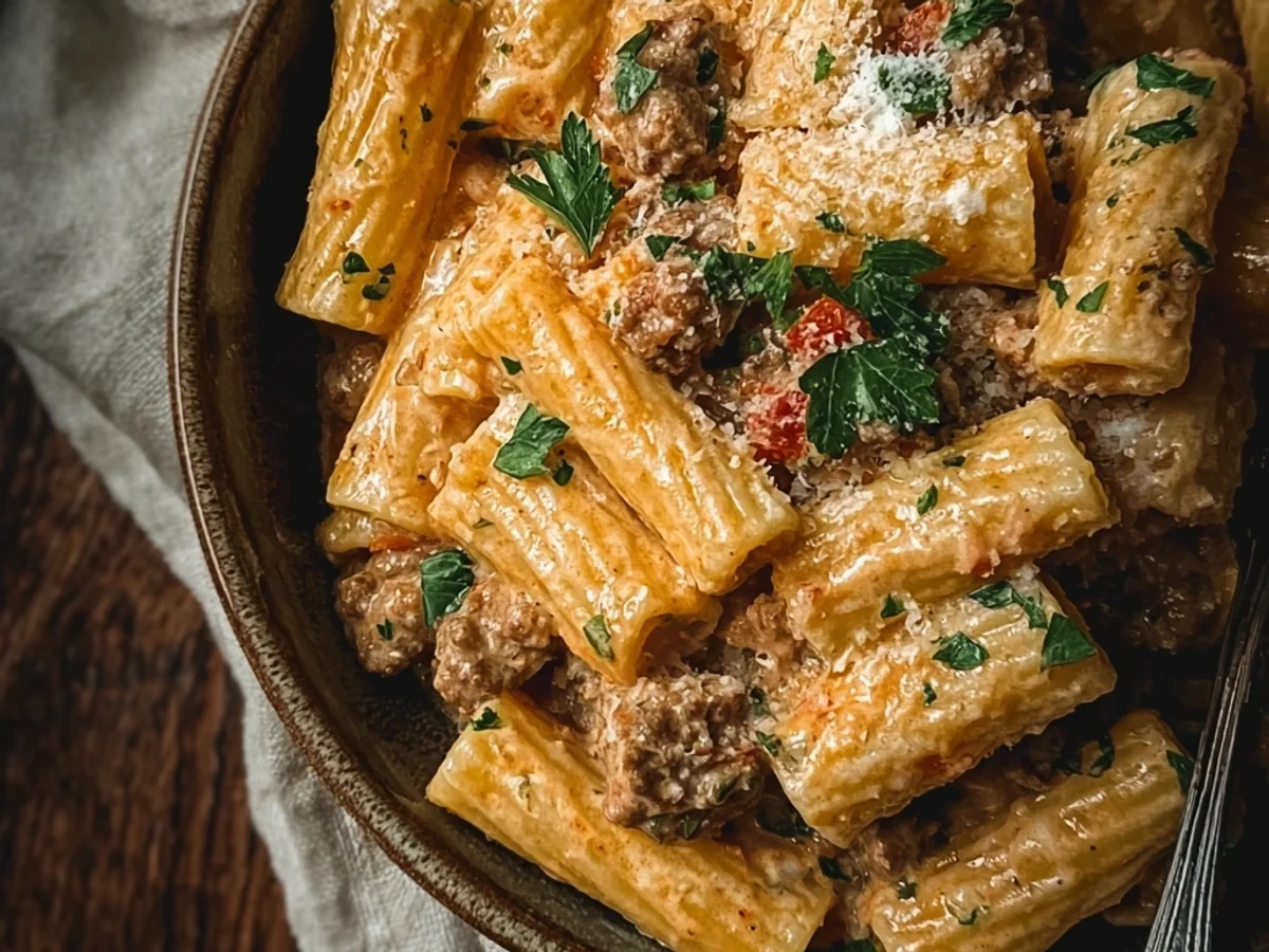 Creamy Beef Sausage Rigatoni: Hearty Weeknight Meal - Featured Image