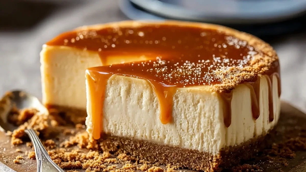 Creamy Biscoff Salted Caramel Cheesecake Recipe