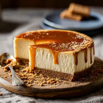 Creamy Biscoff Salted Caramel Cheesecake Recipe