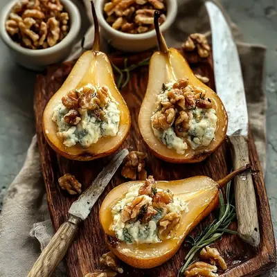 Creamy Blue Cheese Stuffed Pears: Easy Appetizer