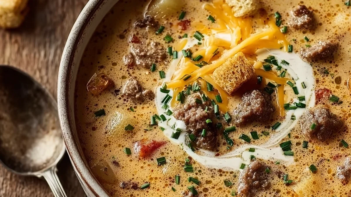 Creamy Cheeseburger Soup Recipe: Hearty Comfort