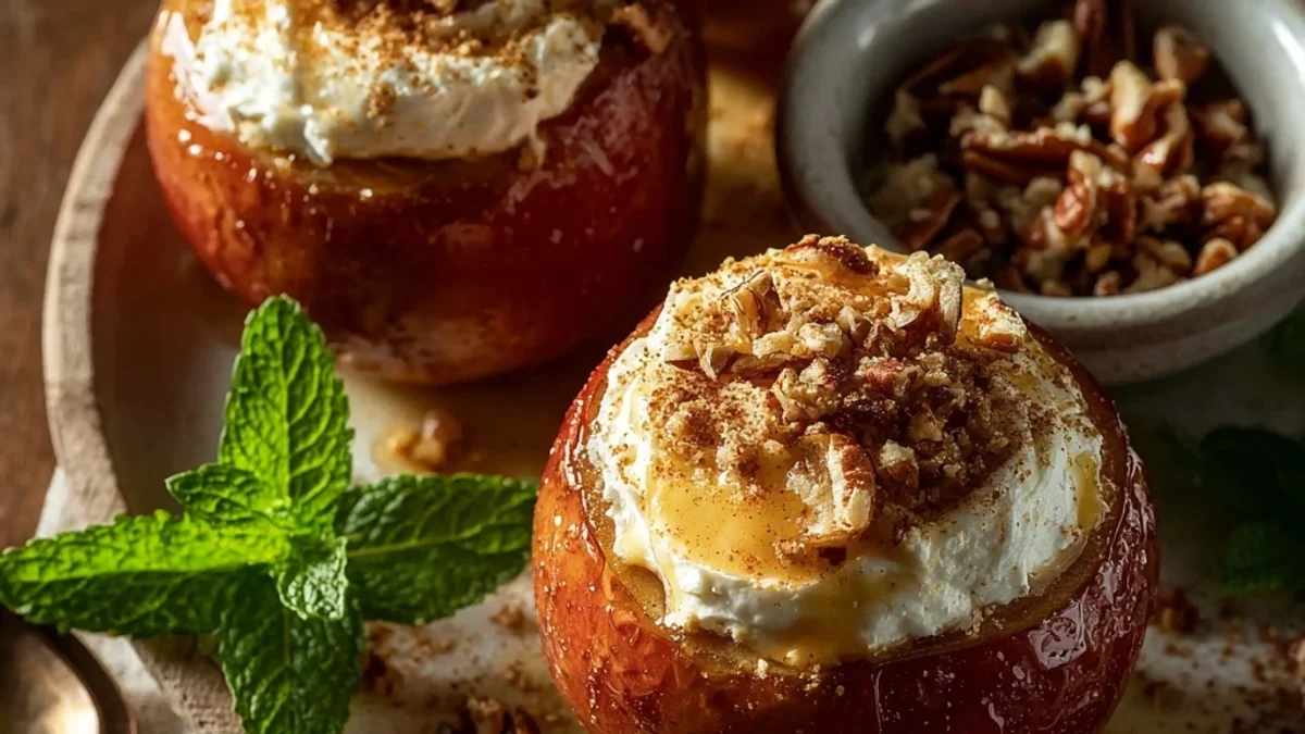 Creamy Cheesecake Stuffed Baked Apples Recipe