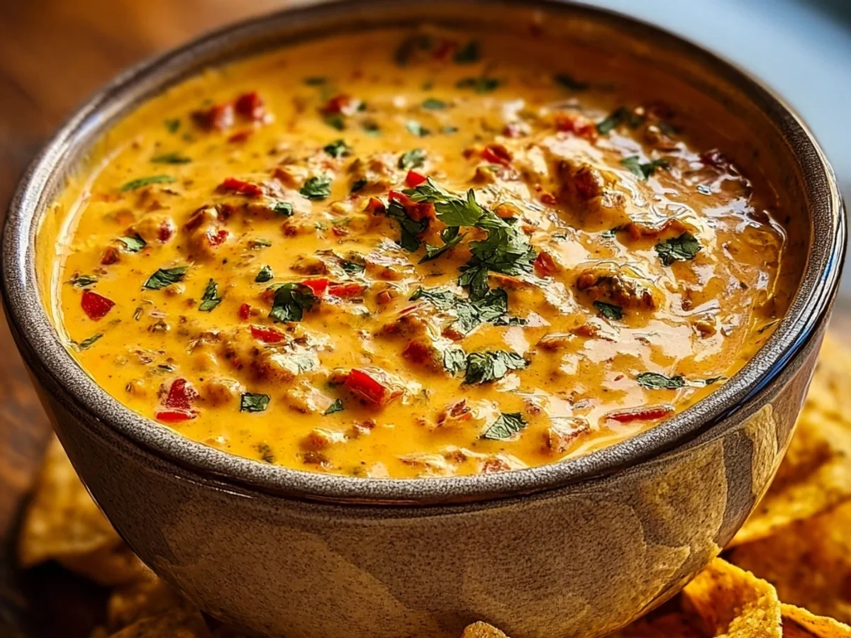 Creamy Cheesy Rotel Ranch Queso Dip - Featured Image