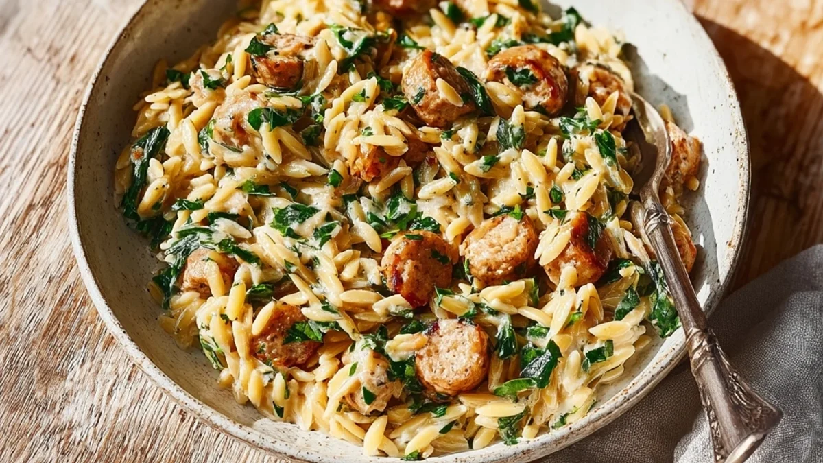 Creamy Chicken Sausage Orzo: Speedy One-Pan Weeknight Meal