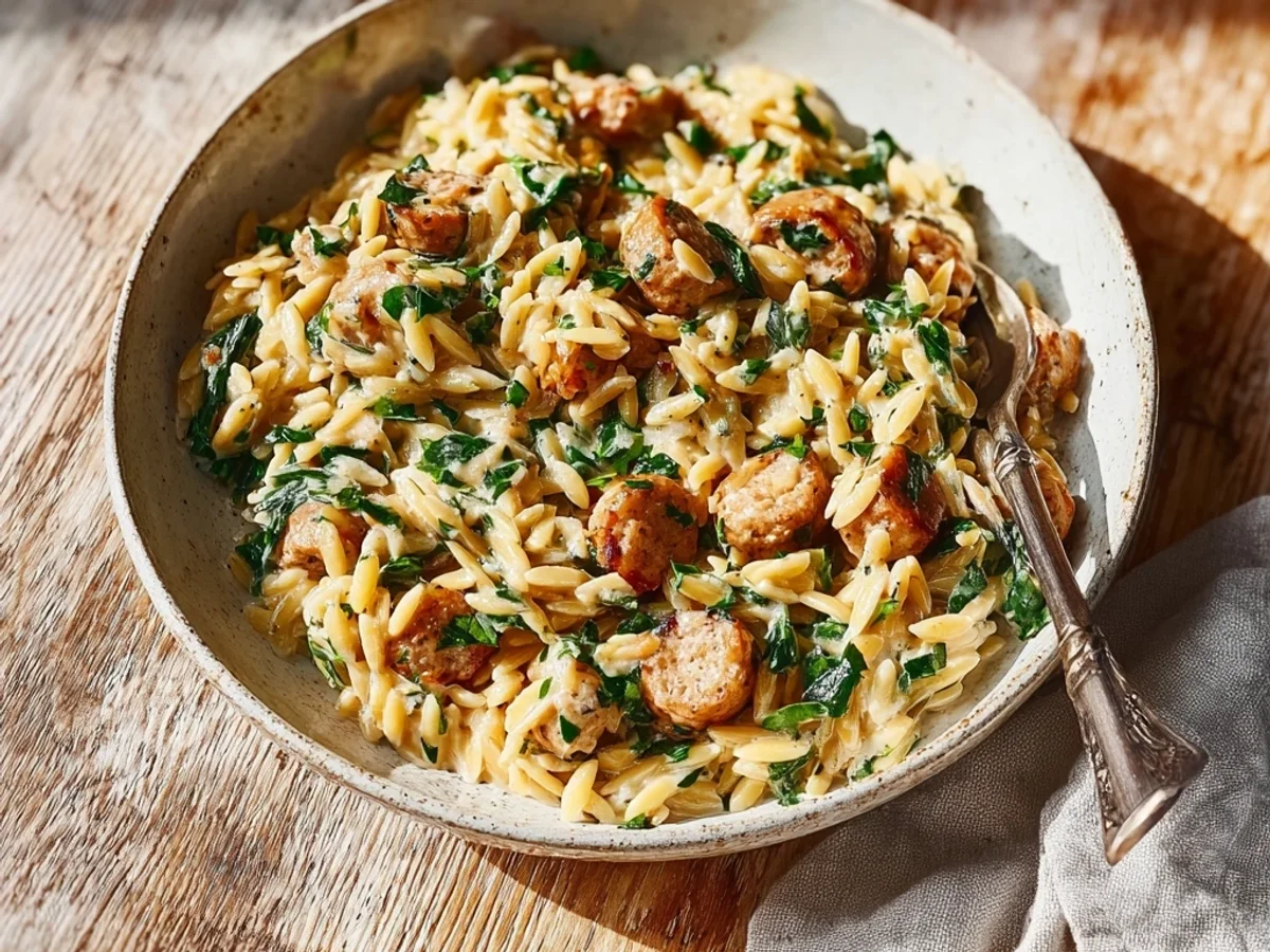 Creamy Chicken Sausage Orzo: Speedy One-Pan Weeknight Meal - Featured Image