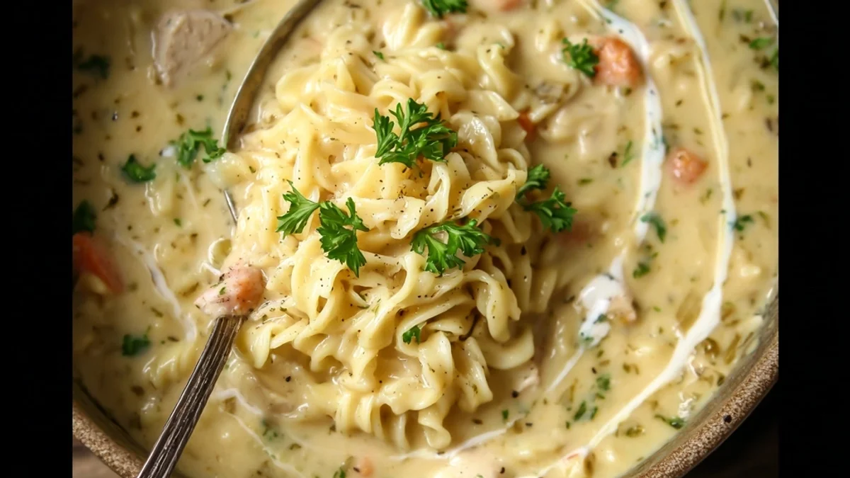 Creamy Crack Chicken Noodle Soup Recipe