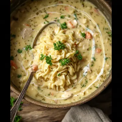 Creamy Crack Chicken Noodle Soup Recipe