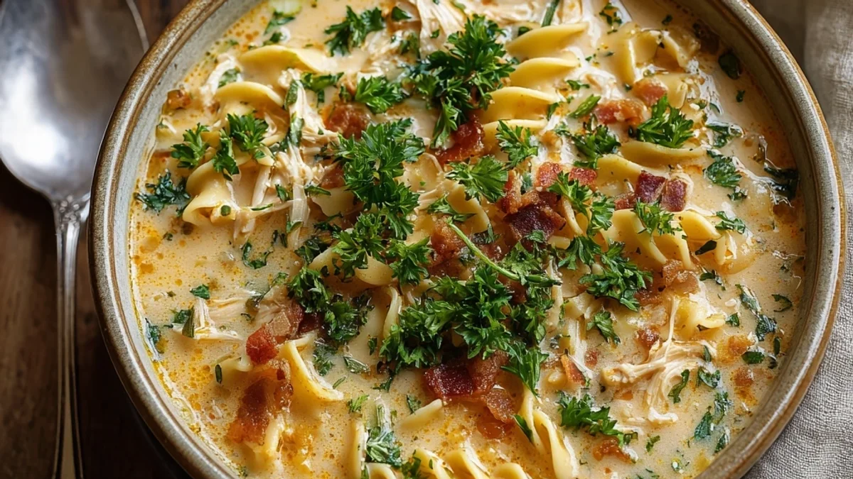 Creamy Crack Chicken Noodle Soup: Weeknight Comfort