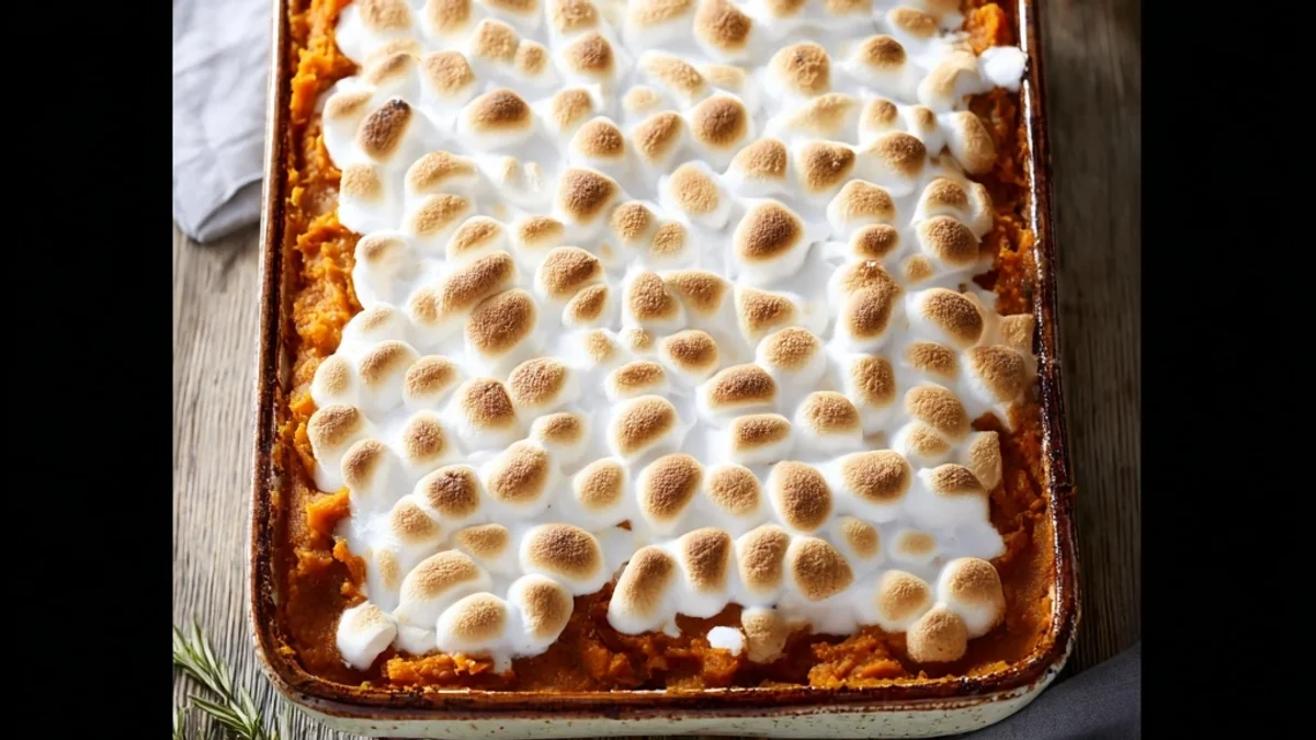 Creamy Easy Sweet Potato Casserole with Pecans