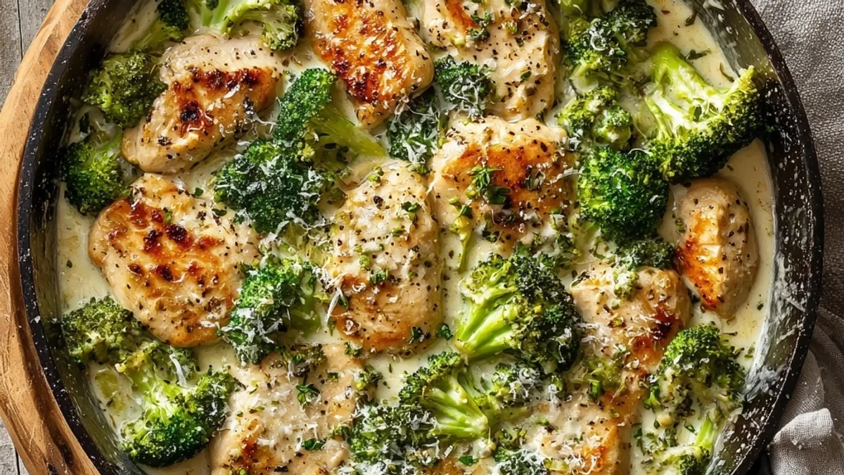 Creamy Garlic Chicken Skillet with Broccoli