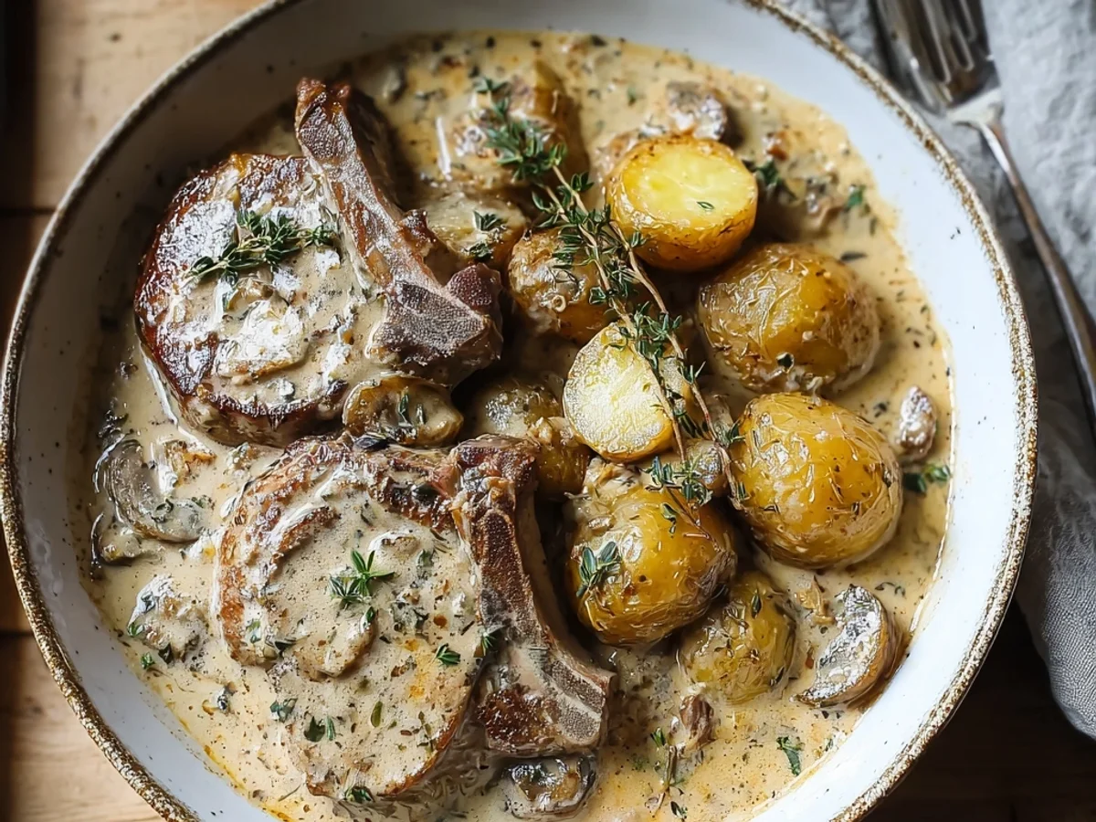 Creamy Garlic Lamb Chops with Potatoes: Easy Crockpot Dinner - Featured Image