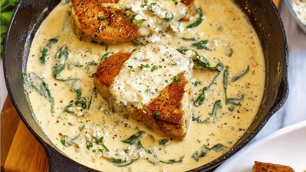 Creamy Garlic Parmesan Pork Chops Recipe