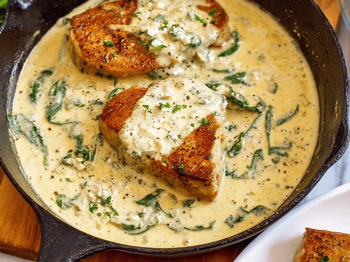 Creamy Garlic Parmesan Pork Chops Recipe - Featured Image