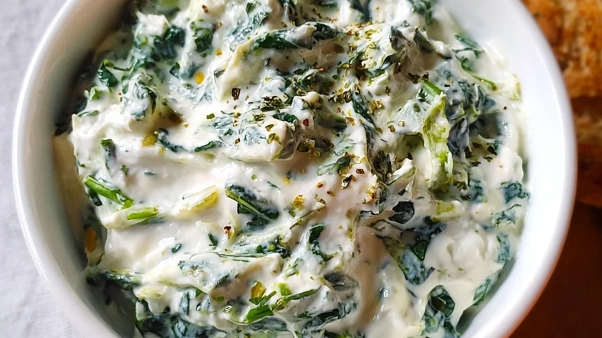 Creamy Healthy Cold Spinach Dip (No-Bake, Keto)