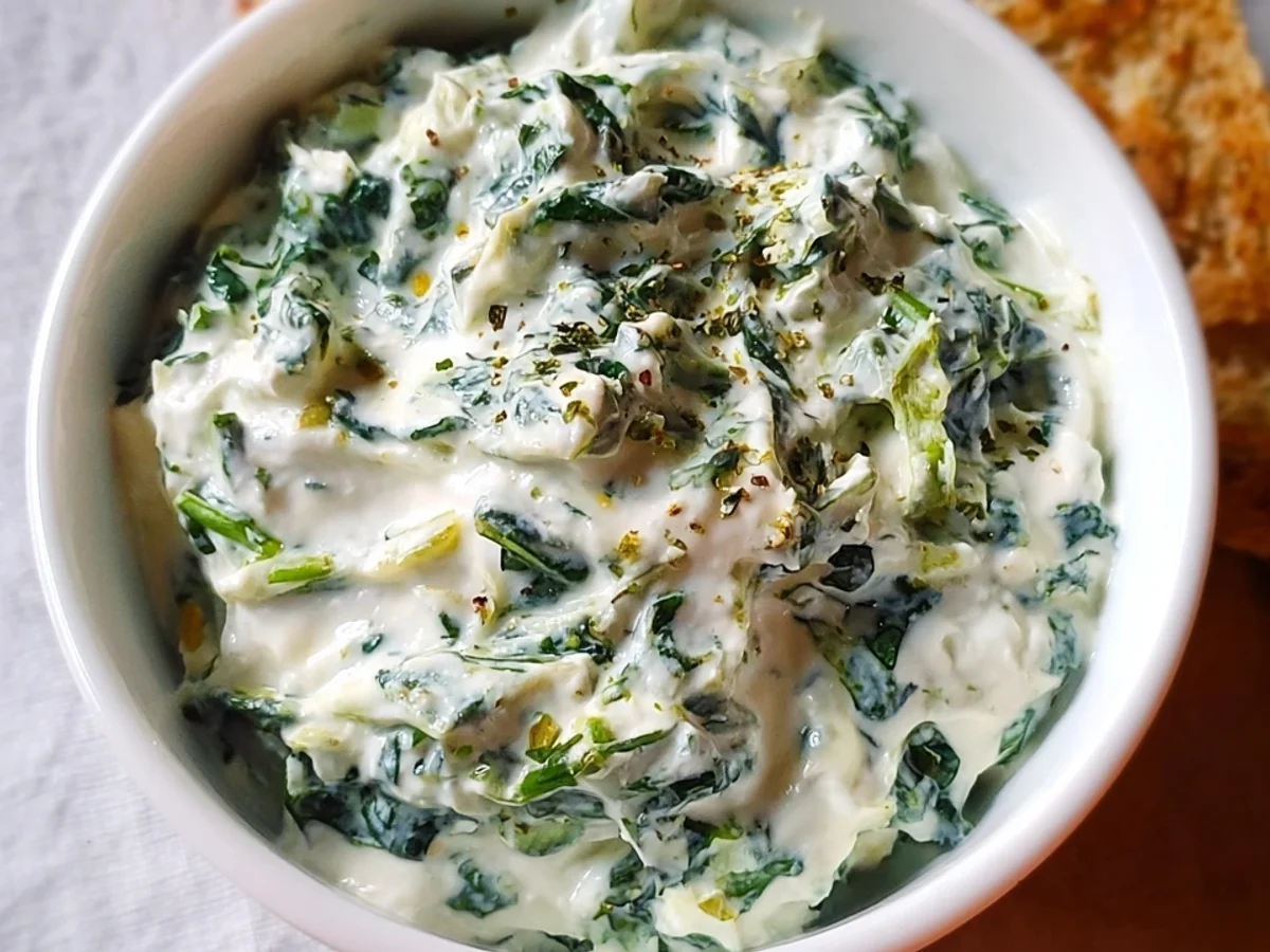 Creamy Healthy Cold Spinach Dip (No-Bake, Keto) - Featured Image