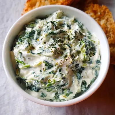 Creamy Healthy Cold Spinach Dip (No-Bake, Keto)