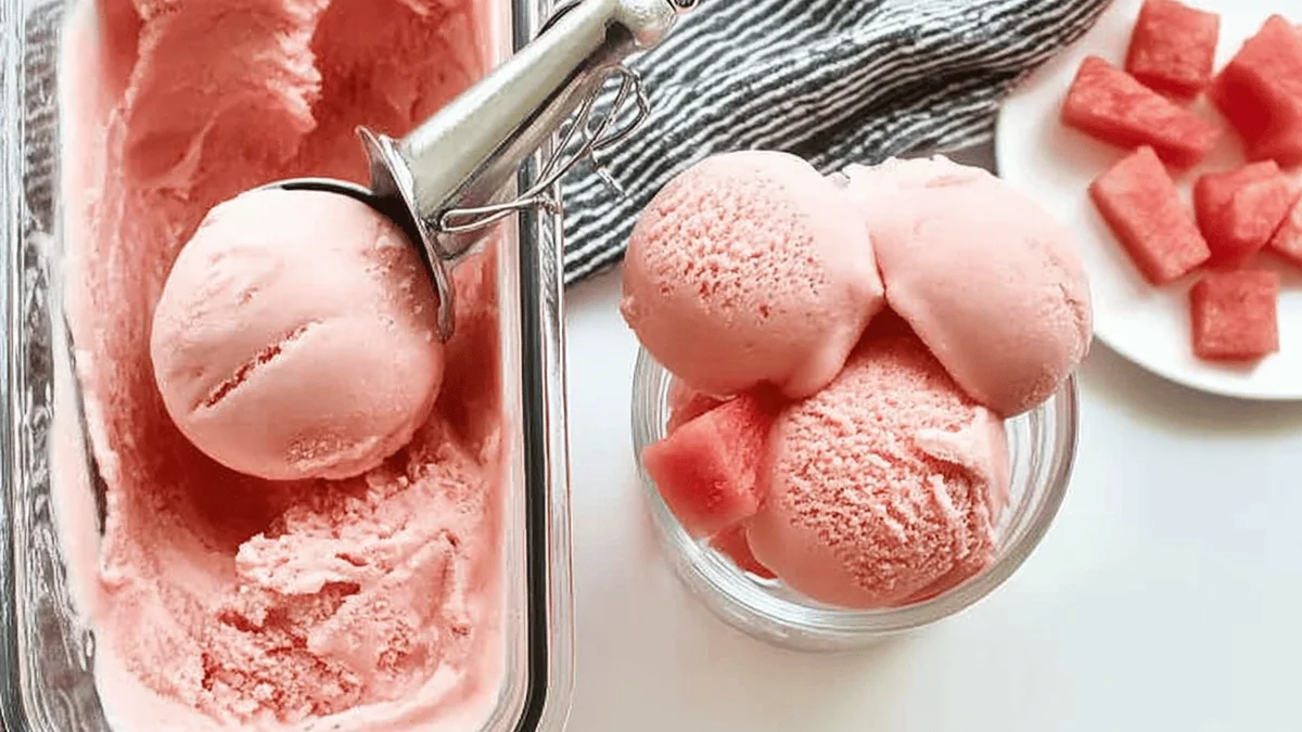 Creamy Homemade Watermelon Ice Cream