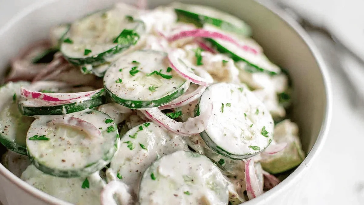 Creamy Italian Cucumber Salad Recipe