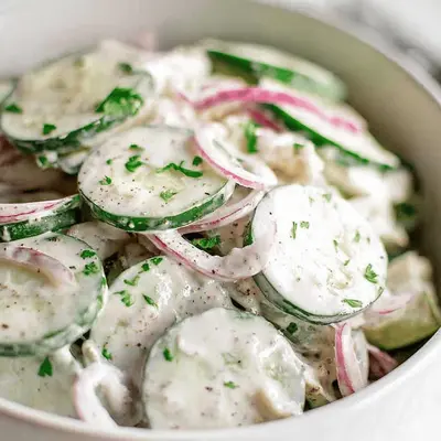 Creamy Italian Cucumber Salad Recipe