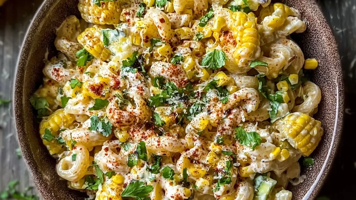 Creamy Mexican Street Corn Pasta Salad for Sunny Days