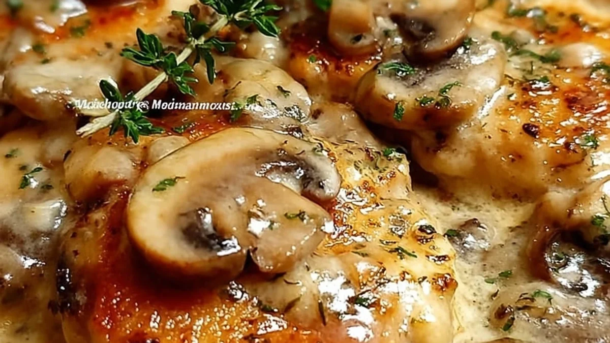 Creamy Mushroom Asiago Chicken in 30 Minutes