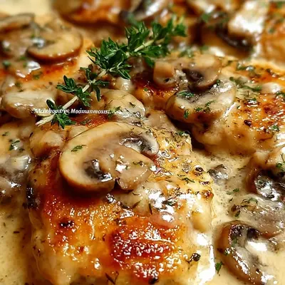 Creamy Mushroom Asiago Chicken in 30 Minutes