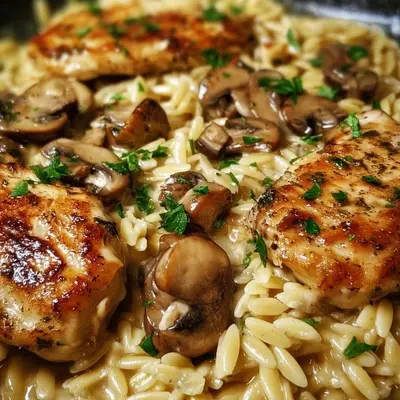 Creamy Mushroom Chicken Orzo: Quick Weeknight Meal