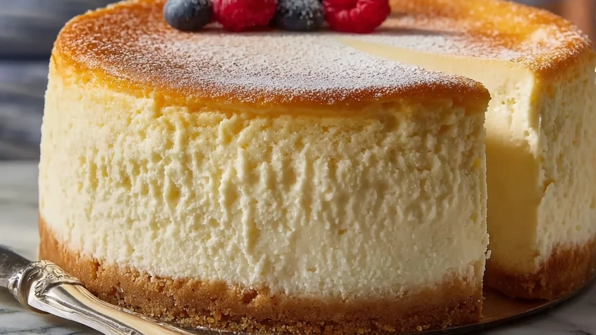 Creamy New York Cheesecake: A Tall, Dreamy Slice