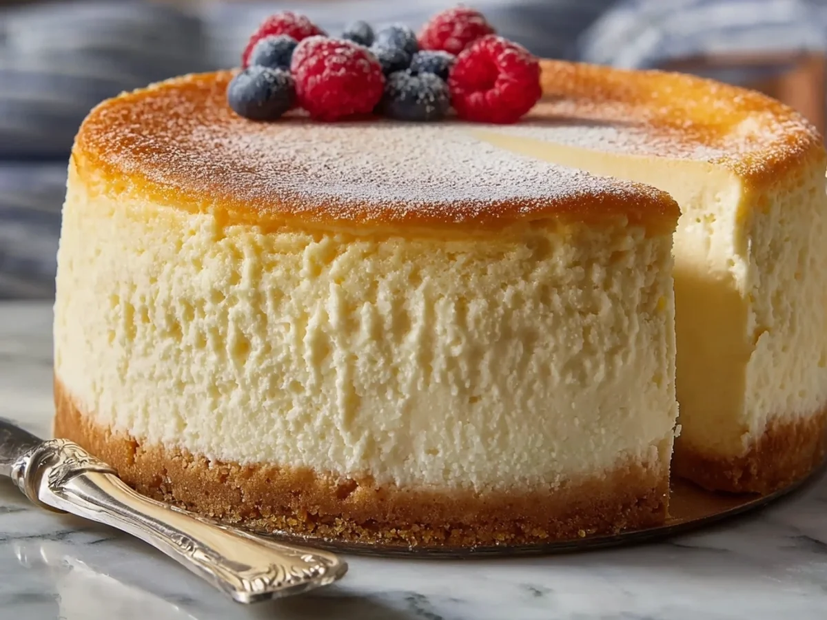 Creamy New York Cheesecake: A Tall, Dreamy Slice - Featured Image