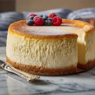 Creamy New York Cheesecake: A Tall, Dreamy Slice