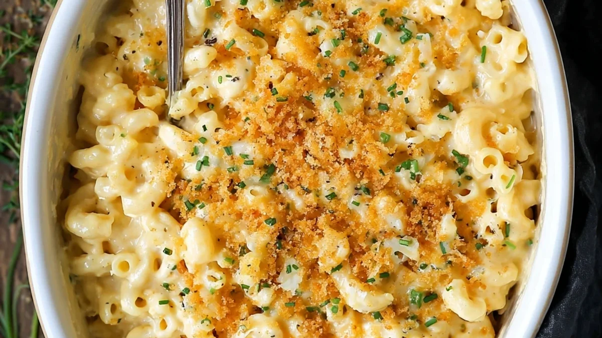 Creamy Slow Cooker Four Cheese Mac and Cheese