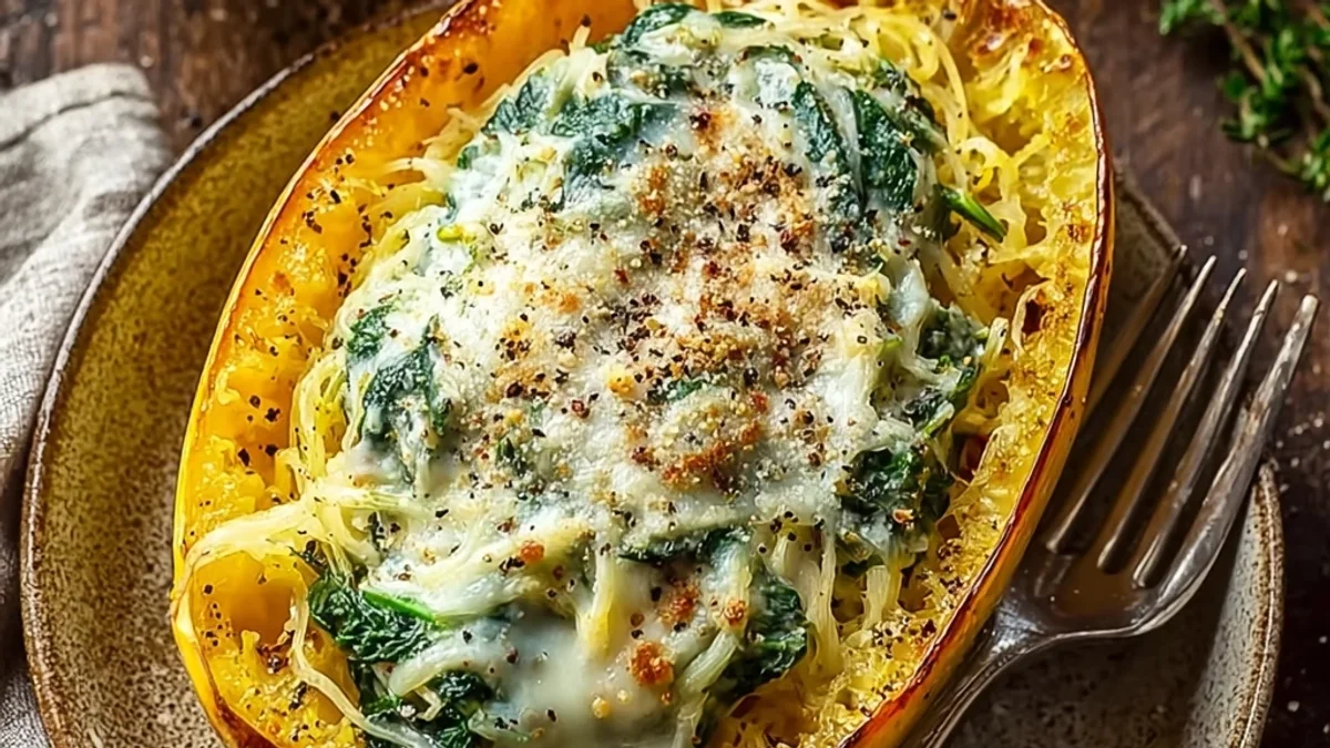Creamy Spinach Stuffed Spaghetti Squash: A Weeknight Hug