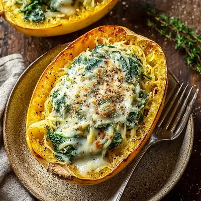 Creamy Spinach Stuffed Spaghetti Squash: A Weeknight Hug