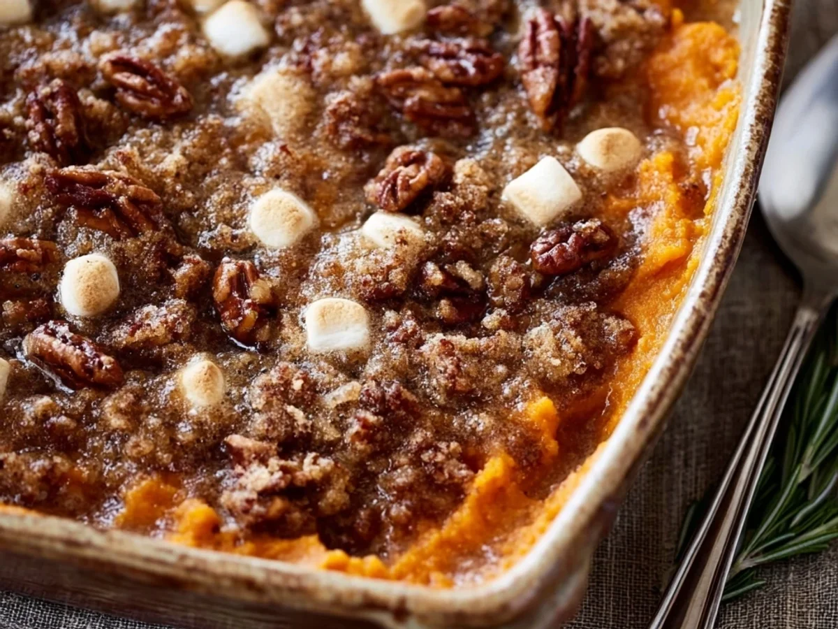 Creamy Sweet Potato Casserole: Holiday Side with Pecans - Featured Image