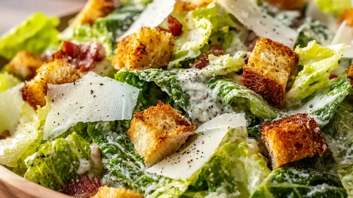 Creamy Tangy Caesar Salad with Homemade Dressing