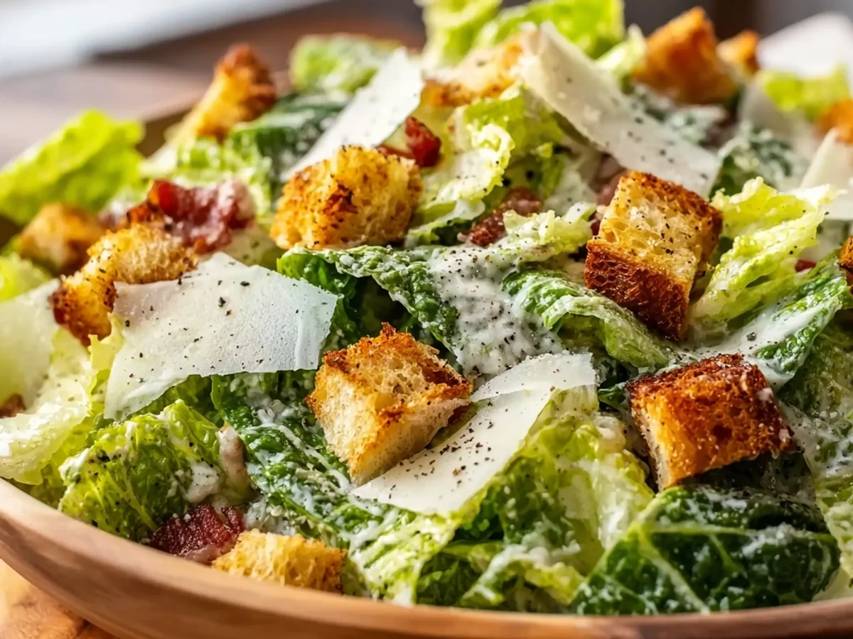 Creamy Tangy Caesar Salad with Homemade Dressing - Featured Image