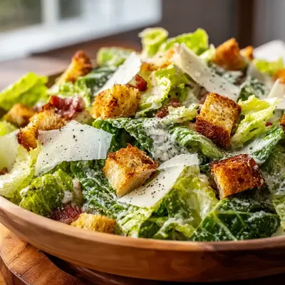 Creamy Tangy Caesar Salad with Homemade Dressing