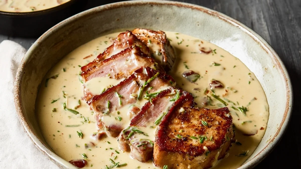 Creamy Turkey Ham & Lamb Chops: A Comforting Blend