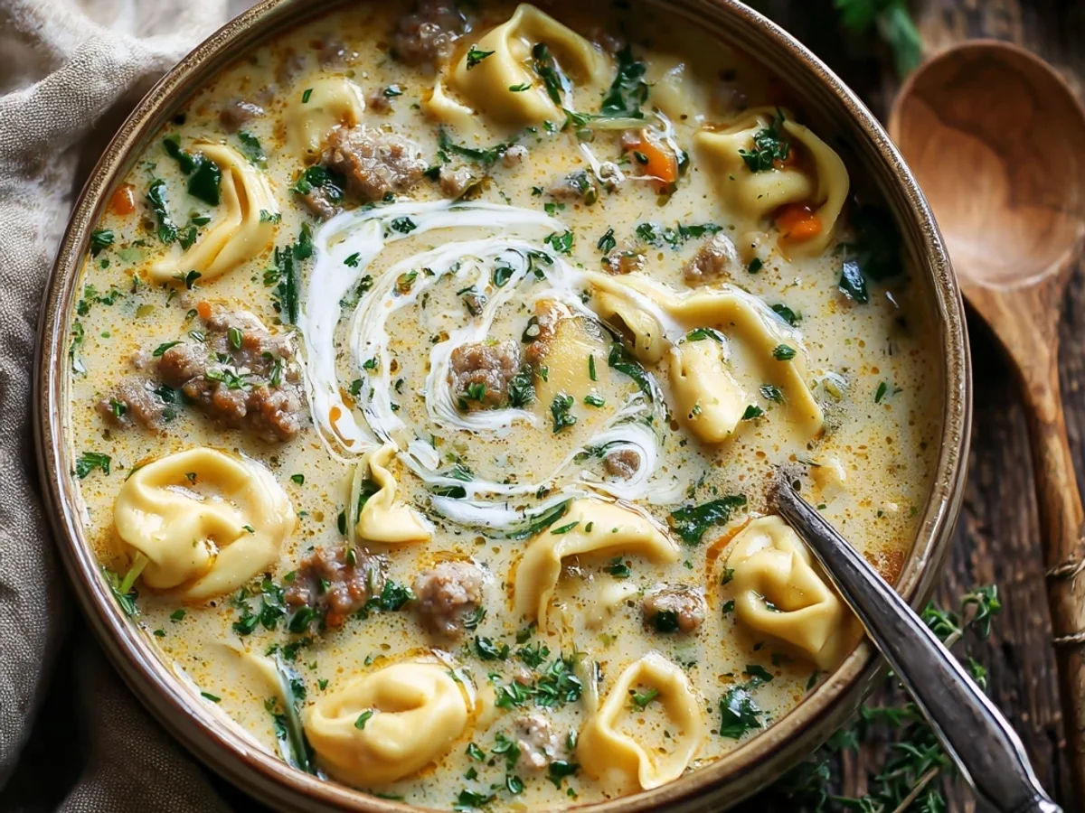 Creamy Turkey Sausage Tortellini Soup: Slow Cooker Magic - Featured Image