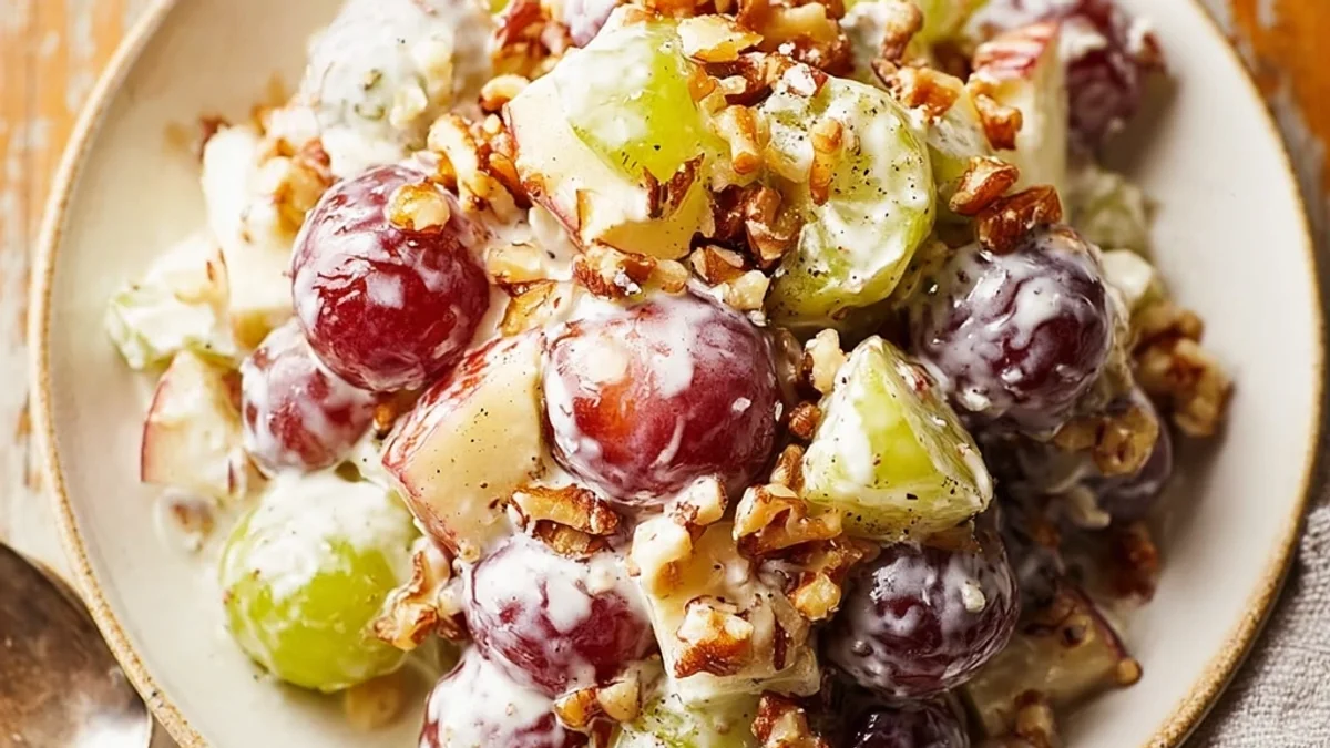Creamy Vanilla Grape Apple Salad: A Refreshing Bowl