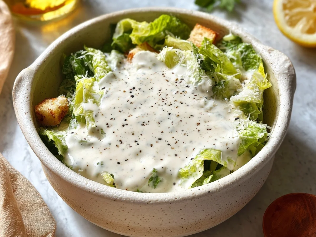 Creamy Vegetarian Caesar Dressing: Tangy & Garlicky - Featured Image