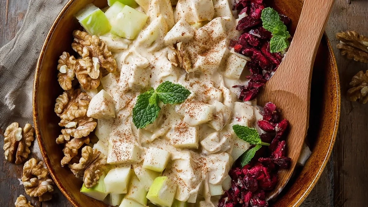 Crisp Creamy Apple Walnut Fruit Salad