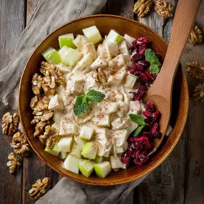 Crisp Creamy Apple Walnut Fruit Salad