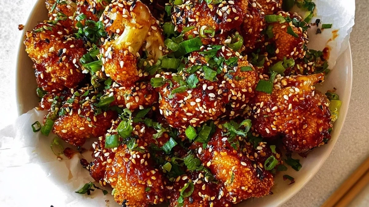Crispy Air Fryer Sesame Cauliflower Wings: Sweet & Sticky