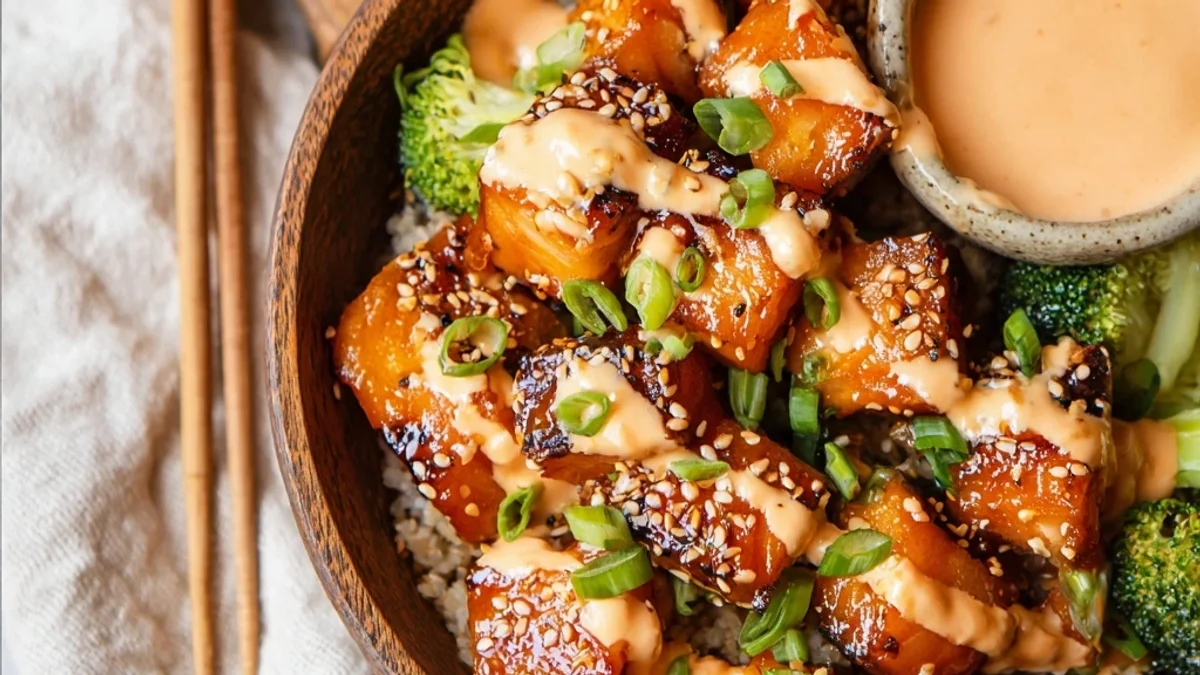 Crispy Bang Bang Salmon Bites Bowls: Weeknight Magic