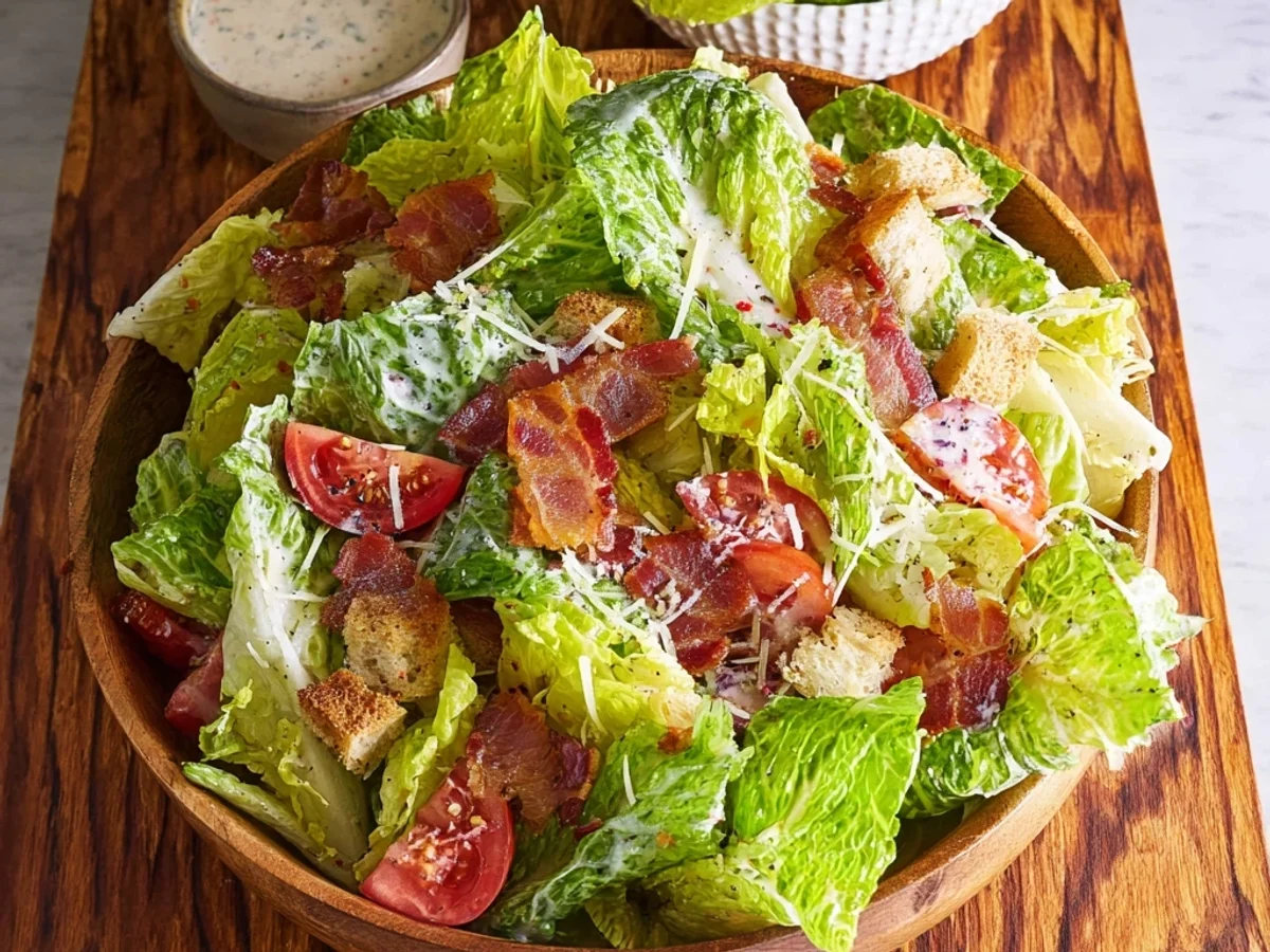 Crispy BLT Caesar Salad with Mom's Tangy Dressing - Featured Image