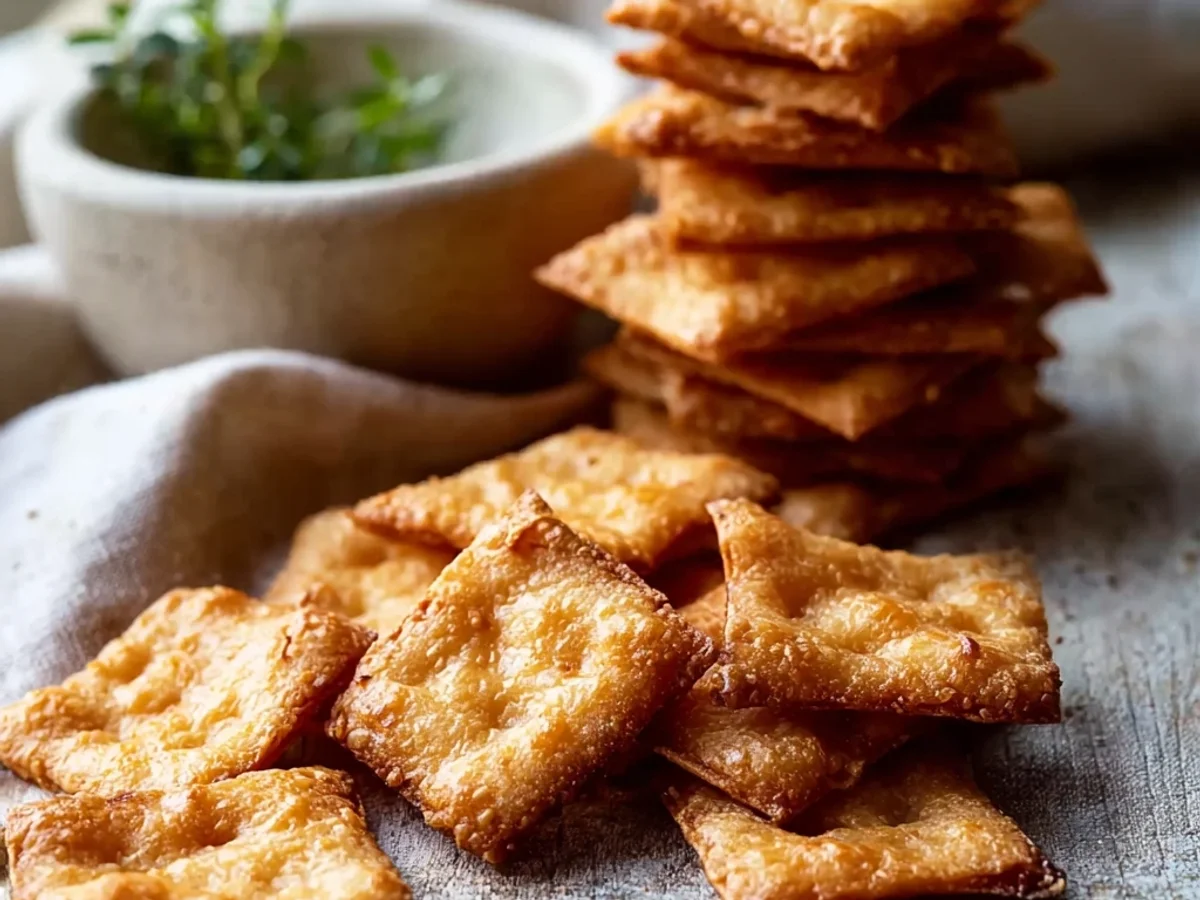 Crispy Cheddar Homemade Cheese Crackers - Featured Image